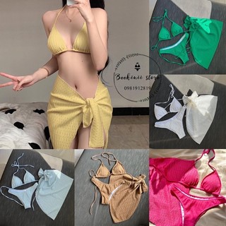 Bikini kèm khăn buộc - bikini có chân váy - đồ bơi 2 mảnh có khăn buộc