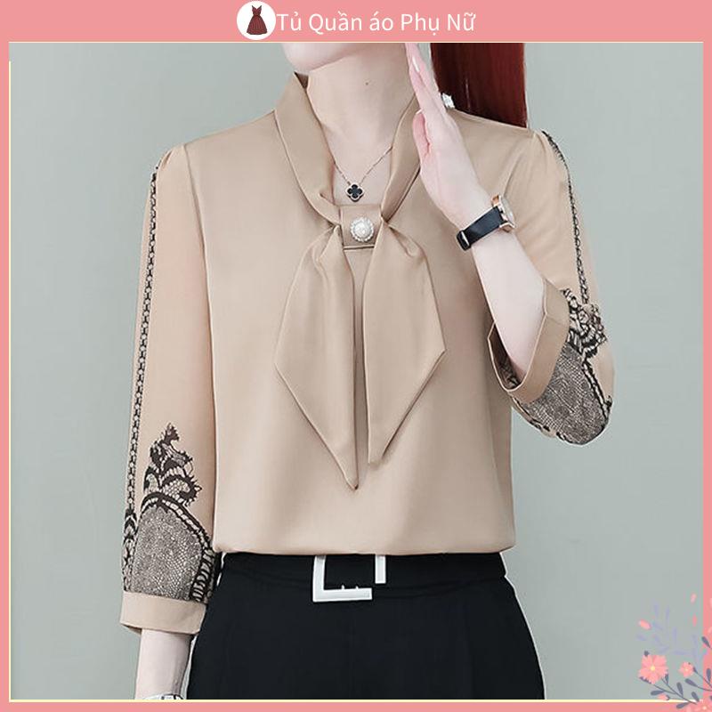 O N Ki U B nh B O D I Tay Áo Sơ Mi Dáng Rộng In Họa Tiết Nhỏ Thời Trang Mùa Hè Mới Mẻ Giảm Tuổi Dành Cho Nữ