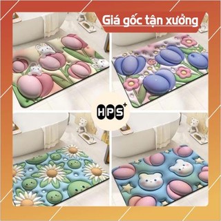 Thảm lau chân in hình 3d siêu cute hot năm 2023, thảm chùi chân siêu thấm nước 3s, thảm chống trượt 40x60cm