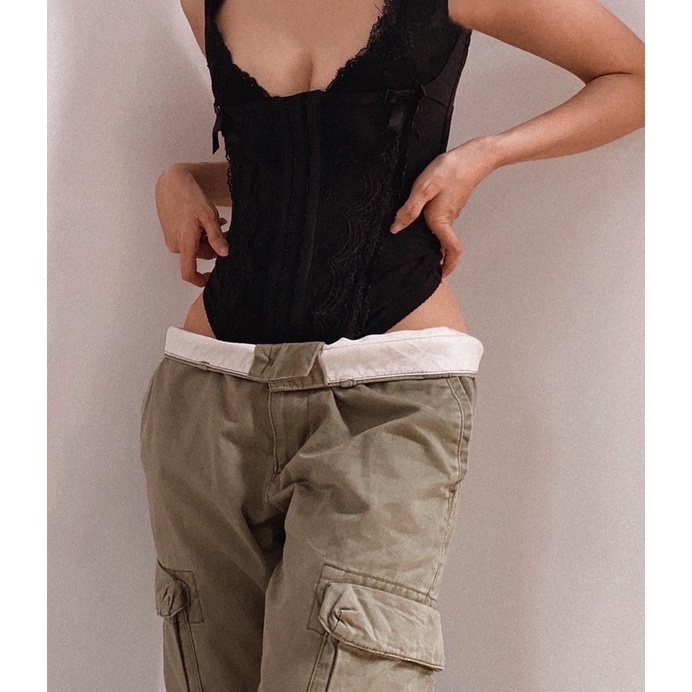 Áo định hình đen tuyền phối nơ 2hand