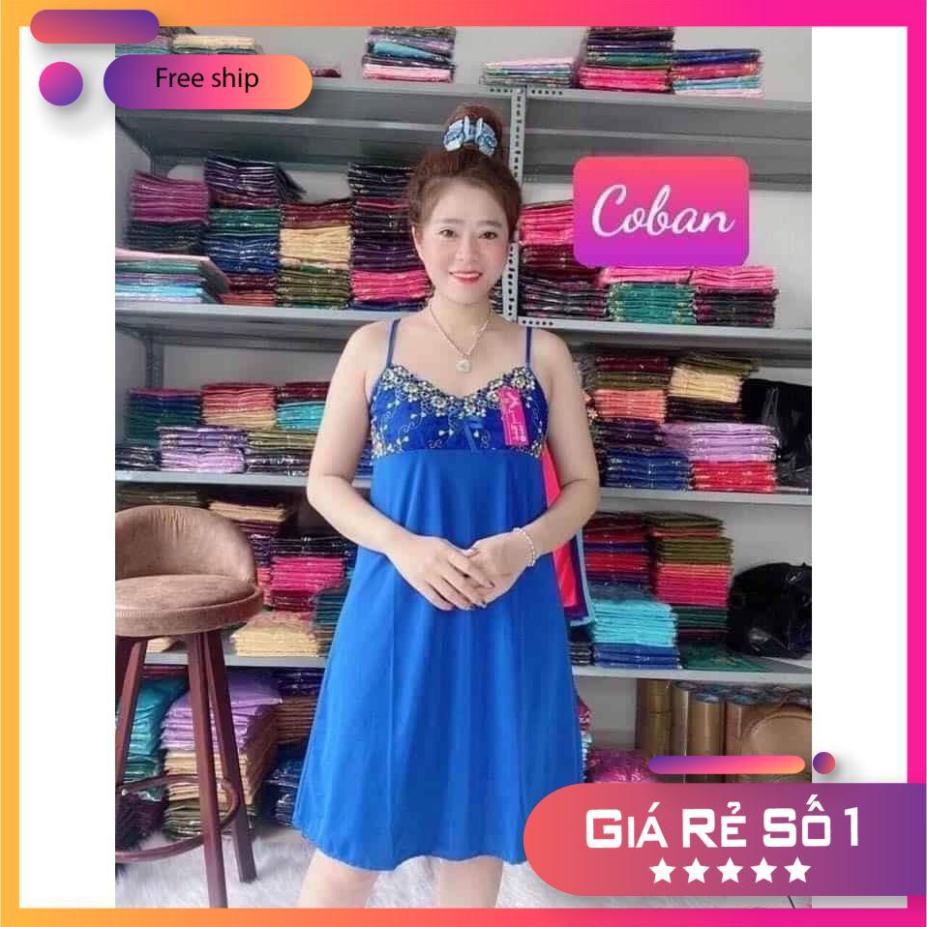 Freeship_hàng có sẵn Đầm ngủ thun lạnh nhiều màu,đầm mặc nhà mát