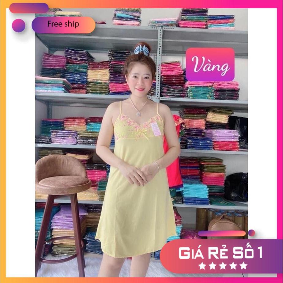 Freeship_hàng có sẵn Đầm ngủ thun lạnh nhiều màu,đầm mặc nhà mát
