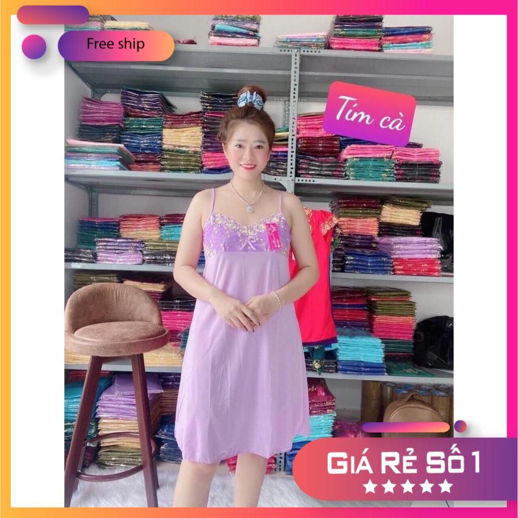 Freeship_hàng có sẵn Đầm ngủ thun lạnh nhiều màu,đầm mặc nhà mát