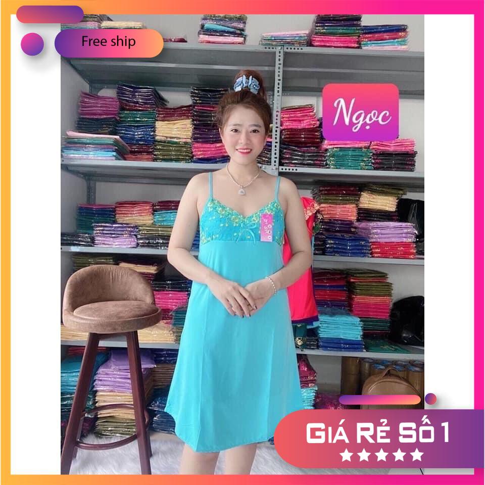 Freeship_hàng có sẵn Đầm ngủ thun lạnh nhiều màu,đầm mặc nhà mát