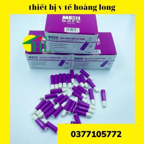 Bộ 100 kim chích máu tiểu đường tự động, vô trùng an toàn Medisafe