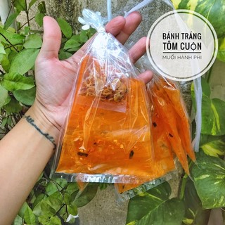 Bánh tráng tôm cuộn muối hành phi
