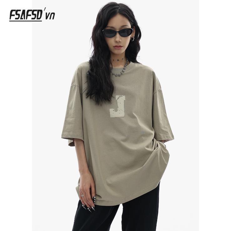 Áo Thun 100% Cotton Tay Ngắn In Chữ Thời Trang Xuân Hè 2023 Dành Cho Nam Nữ