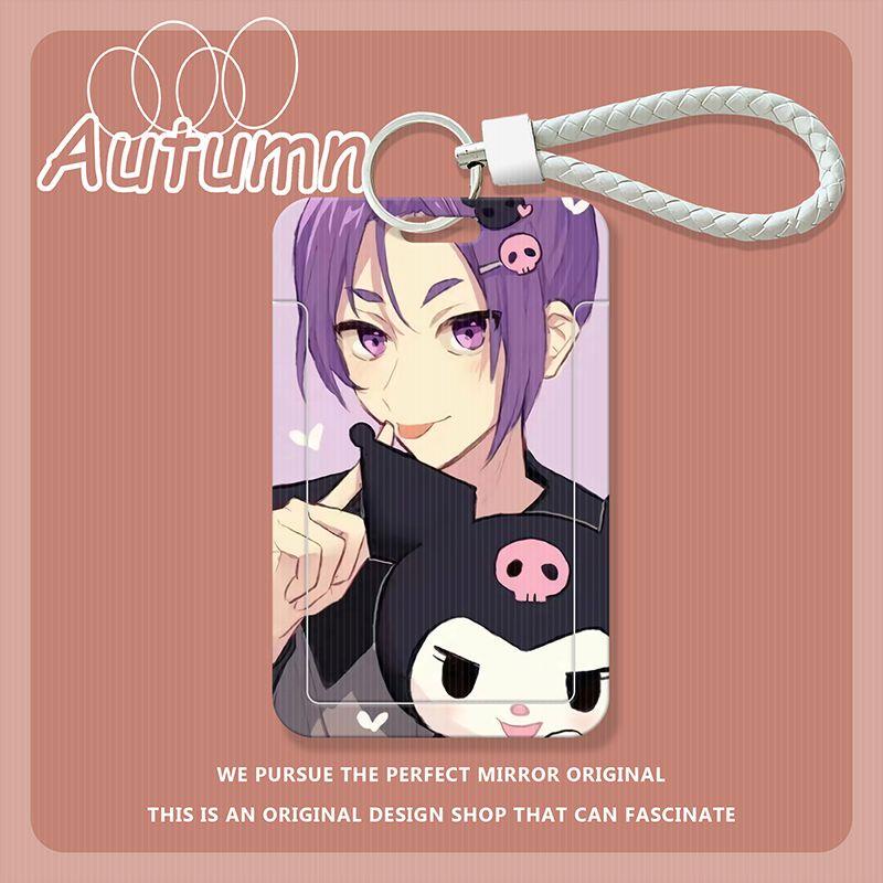 Bao Đựng Thẻ ID / Thẻ ID Họa Tiết Hoạt Hình Sanrio Blue Prison Có Dây Đeo Và Thẻ Tên