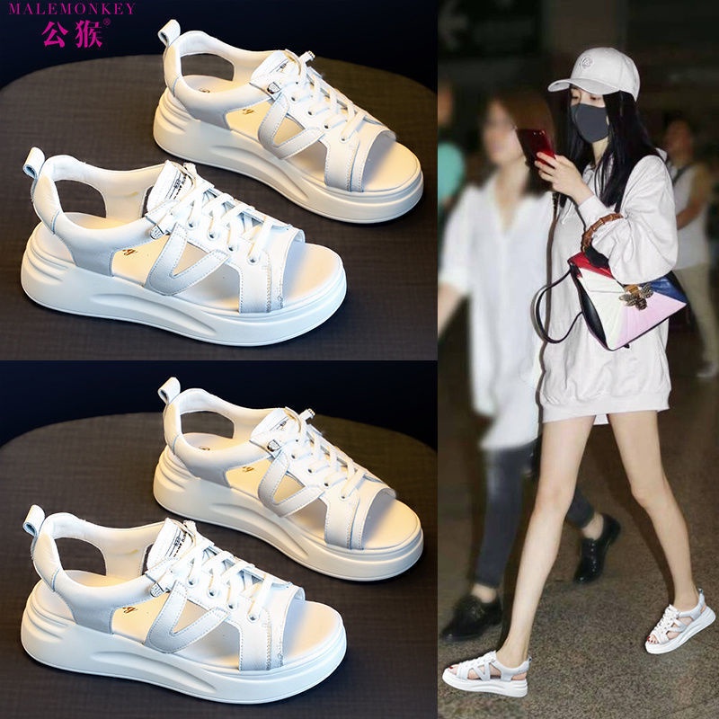 Giày Sandal Thể Thao Hở Mũi Đế Dày Phẳng Phong Cách Mới Mùa Hè 2021 Cho Nam Và Nữ
