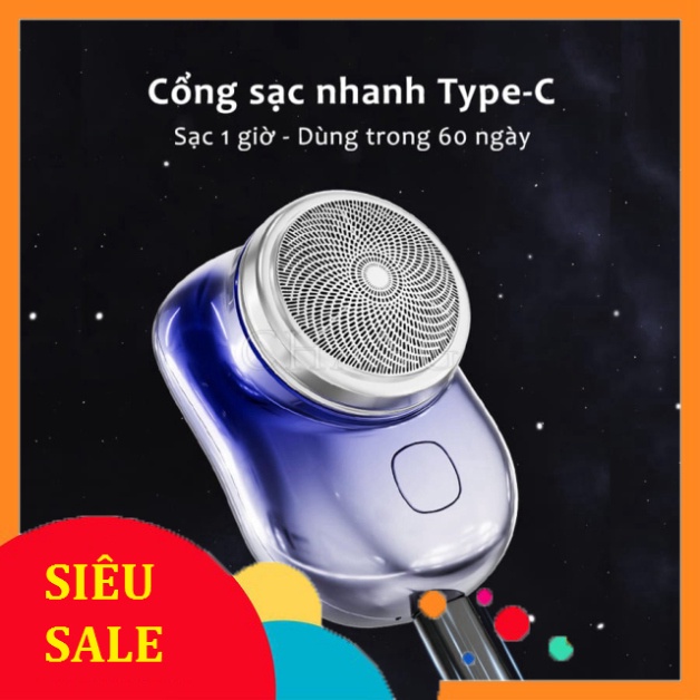 Máy Cạo Râu Mini 6 Lưỡi Kép Tự Mài, Dao Cạo Râu Điện Chống Nước IPX7 Nhỏ Gọn Bỏ Túi Sạc Type C