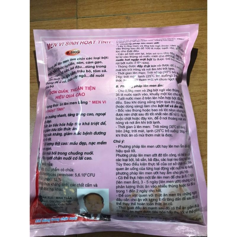 MEN VI SINH HOẠT TÍNH CHUYÊN DÙNG Ủ THỨC ĂN CHĂN NUÔI GÓI 0.5KG