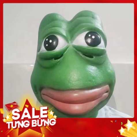 Mặt Nạ Ếch Xanh PEPE Lồi Mắt Đăc Biệt, Mũ Đội Đầu Ếch Xanh Mặt Nạ Meme Ếch Xanh Đồ chơi trùm đầu Silicon Độc Đáo