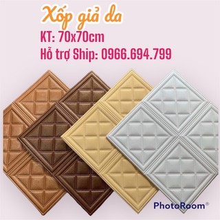 Xốp Dán Tường Giả Da Dày 8mm - 70x70cm  Phủ bóng cao cấp