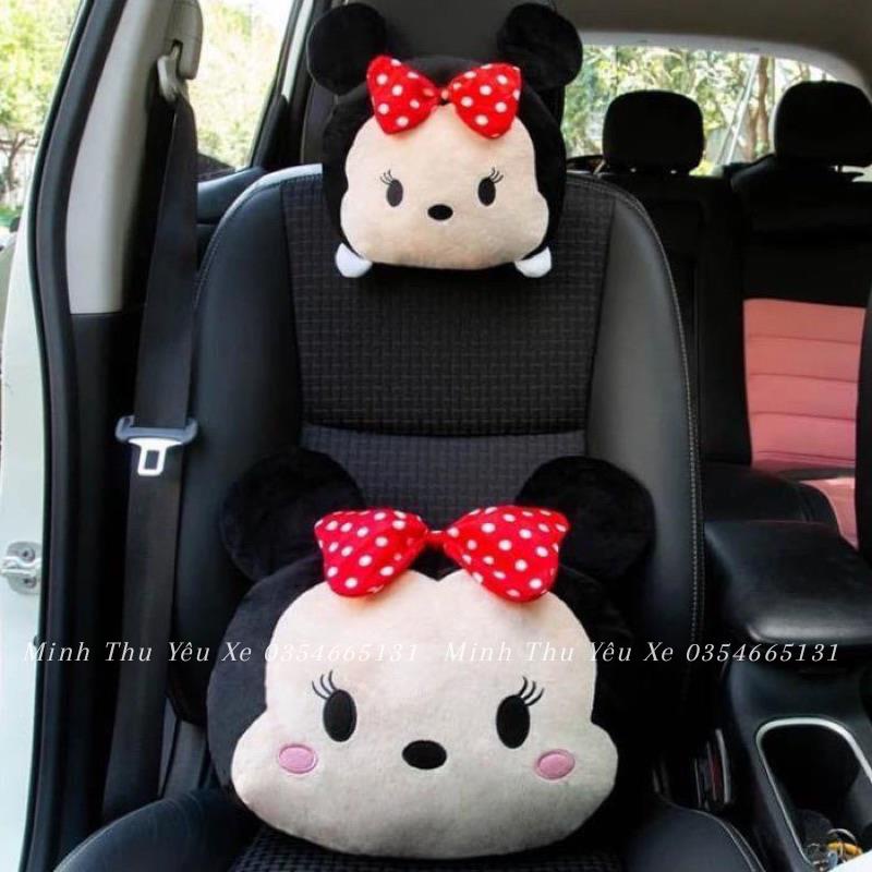 Gối Tựa Đầu/ Tựa Lưng Trên Ô Tô Hình Thỏ Mickey Dễ Thương