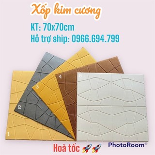 Xốp Dán Tường Kim Cương 70x70- Hàng nội địa TQ