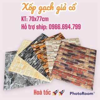 XỐP DÁN TƯỜNG 3D GIẢ CỔ 70x77cm - Hàng loại 1