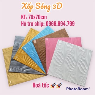 Xốp dán tường vân sóng 3d kt 70x70 cm - loại 1
