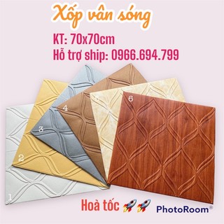 Xốp Dán Tường Vân Sóng 3D độc đáo 70x70cm- Loại 1 - Sẵn Keo