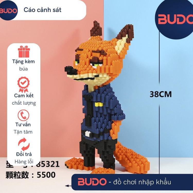 Đồ Chơi Lắp Ráp Le go Zootopia Hình Chú Thỏ Judy / Cáo Nick: Quà Sinh Nhật Phù Hợp Cho Người Lớn Và Trẻ Em
