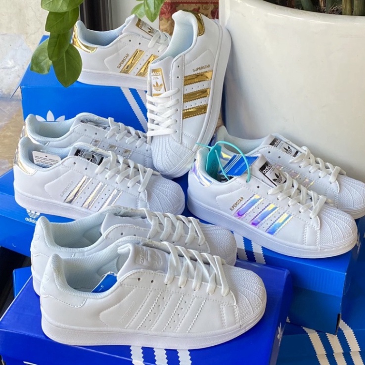 | CÓ SẴN - ẢNH THẬT | Giày thể thao adidas superstar mũi sò các màu bạc, vàng, sò holo bản đẹp full box - bill giấy gói
