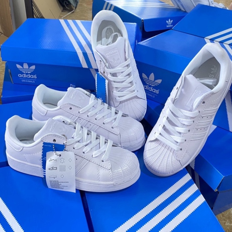 | CÓ SẴN - ẢNH THẬT | Giày thể thao adidas superstar trắng mũi sò bản đẹp full box - bill- giấy gói . .