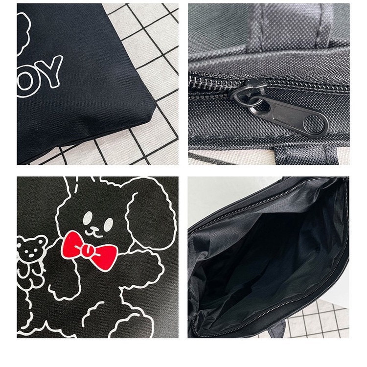Túi xách vải totebag canvas có khóa kéo túi vải giá rẻ đi học đeo vai tote bag nL.Store T01