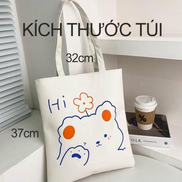 Túi xách vải totebag canvas có khóa kéo túi vải giá rẻ đi học đeo vai tote bag nL.Store T01