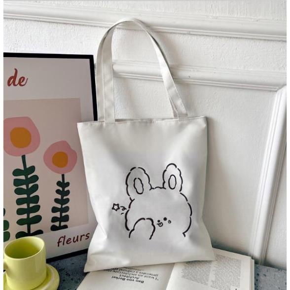Túi xách vải totebag canvas có khóa kéo túi vải giá rẻ đi học đeo vai tote bag nL.Store T01