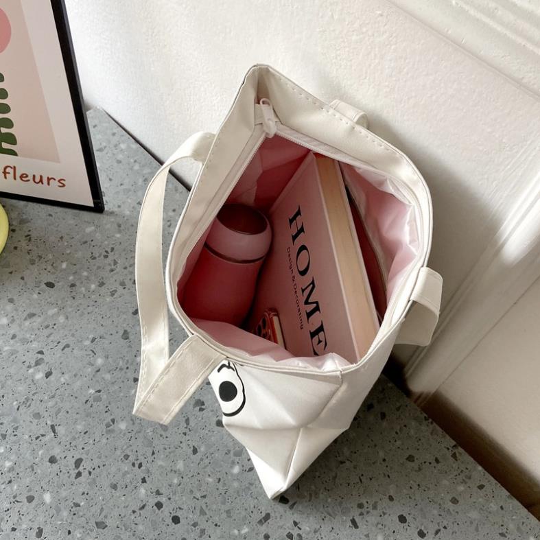 Túi xách vải totebag canvas có khóa kéo túi vải giá rẻ đi học đeo vai tote bag nL.Store T01