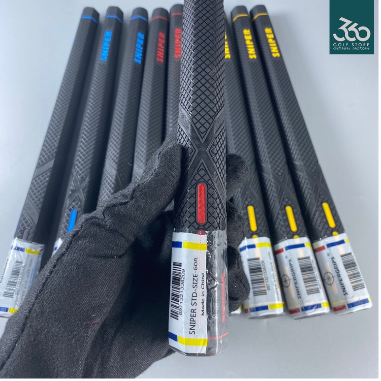 Tay cầm gậy golf SNIPER 6 cạnh . Grip golf cao su vs các rãnh kim cương rễ ràng cầm nắm chuẩn