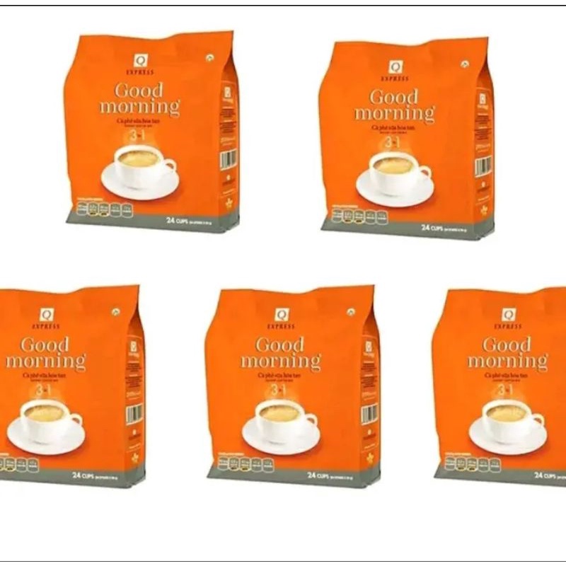 Combo 5 bịch cà phê Trần Quang, Cà phê Good Morning ( 5 x 24 gói )
