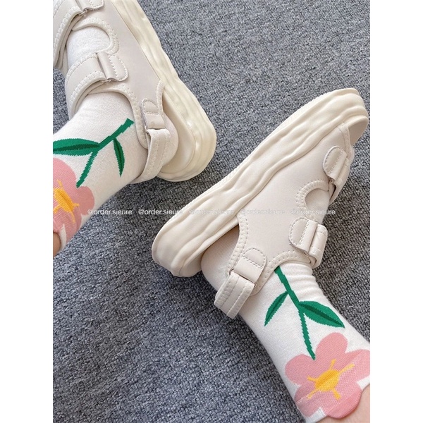 🎁 Bản nâng cấp 🎁 Sandal quai dán basic đế bánh mì cách điệu  G416