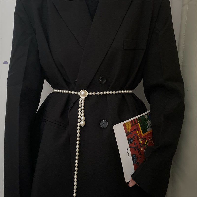 Thắt Lưng Đính Hạt Ngọc Trai Đơn Giản Thời Trang Phong Cách Hàn Quốc Cho Nữ