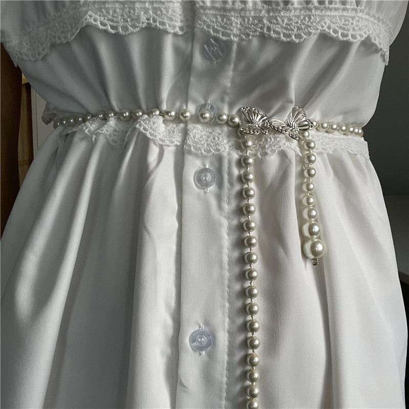 Thắt Lưng Chuỗi Hạt Ngọc Trai Phong Cách Hàn Quốc Thời Trang Cho Nữ