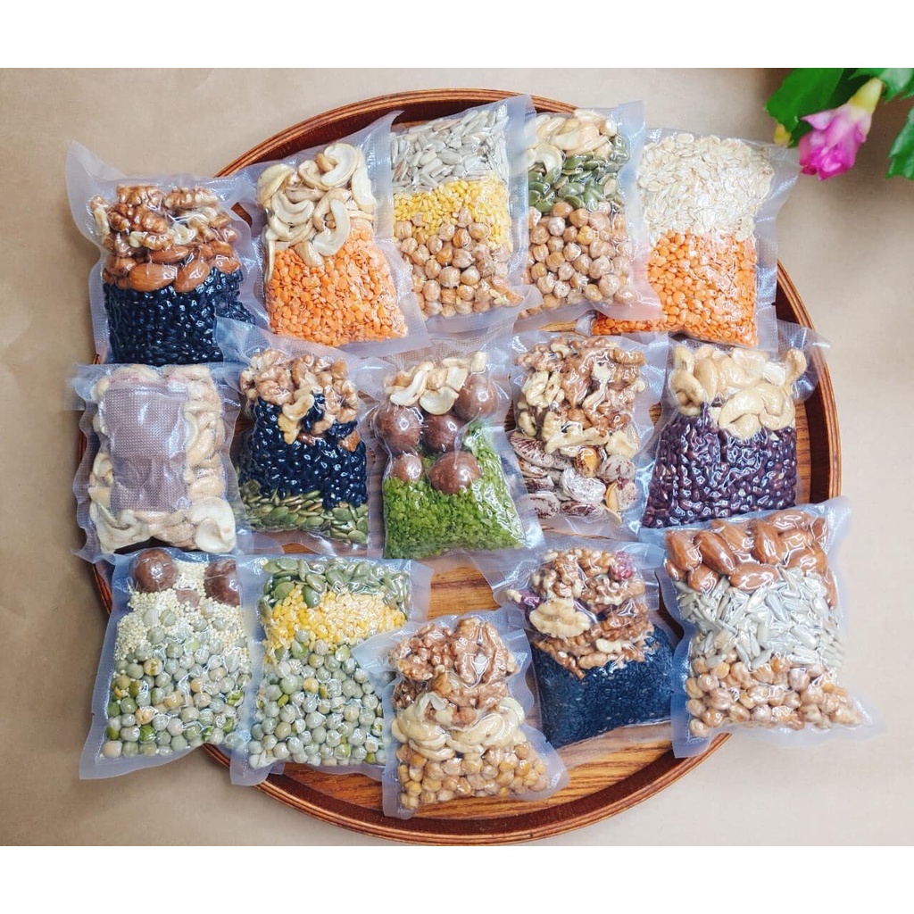 Set 5 gói hạt dinh dưỡng 100g làm sữa hạt mix sẵn 20 ngày tiên lợi nấu 1.5l sữa tốt cho mẹ và bé