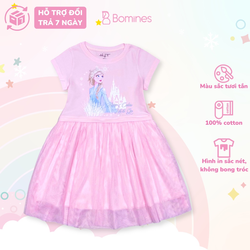 Váy bé gái công chúa Elsa BOMINES phối lưới cho bé từ 3- 10 tuổi khoảng 12- 30kg DTNELSATUNGLUOI98