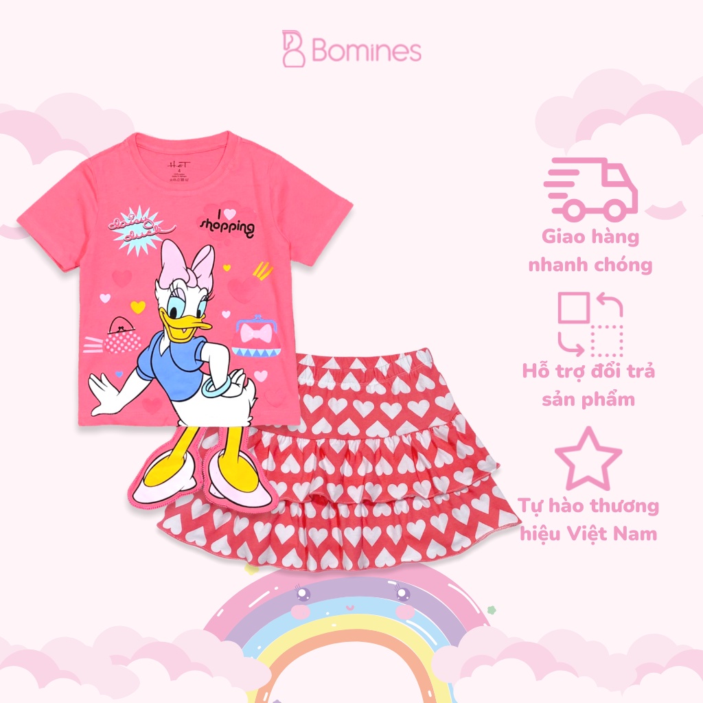 Váy bé gái Unicorn Pony BOMINES, thun cotton thoáng mát cho bé 3- 10 tuổi, 12- 30kg SETCHANVAYUNIPONY