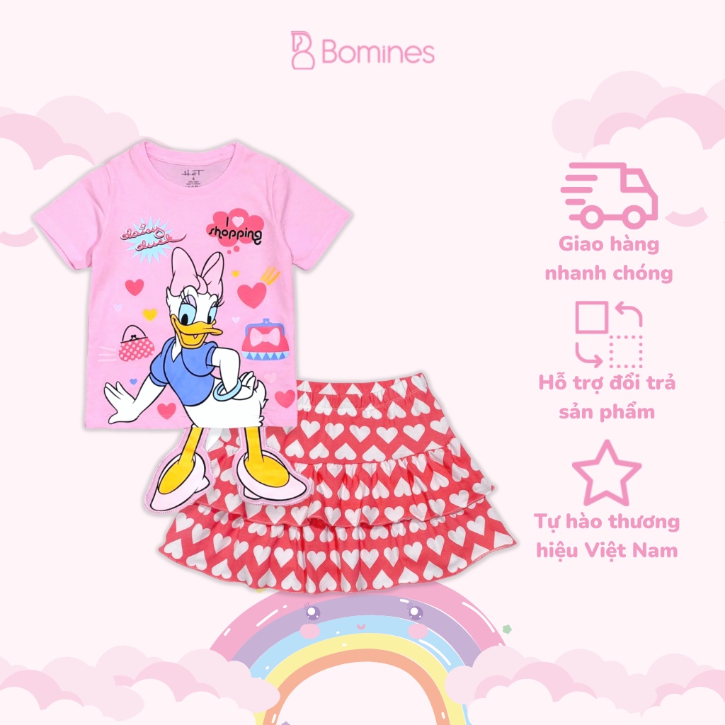 Váy bé gái Unicorn Pony BOMINES, thun cotton thoáng mát cho bé 3- 10 tuổi, 12- 30kg SETCHANVAYUNIPONY