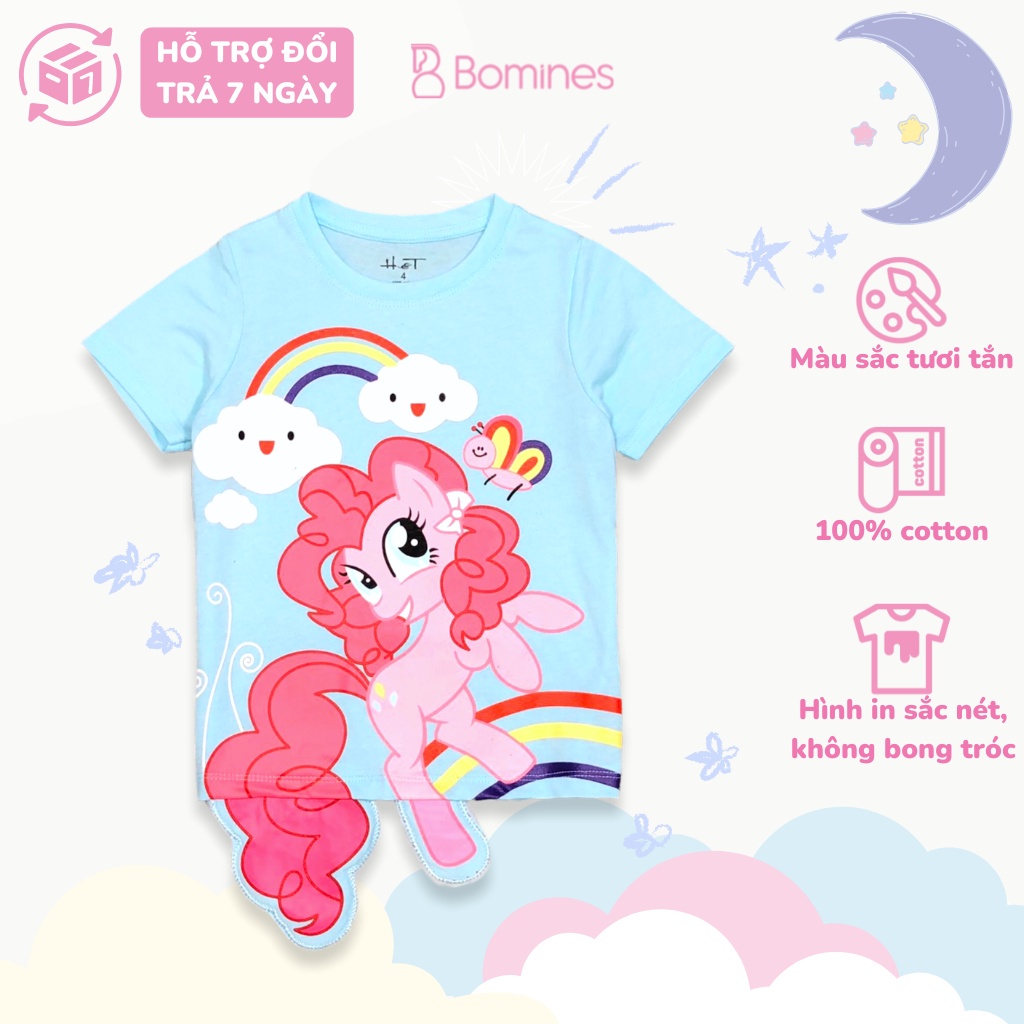 Áo thun bé gái BOMINES, hình Pony vịt Daisy chất thun cotton thoáng mát xinh xắn cho bé 3- 12 tuổi, 12- 30kg ATNBGPONY
