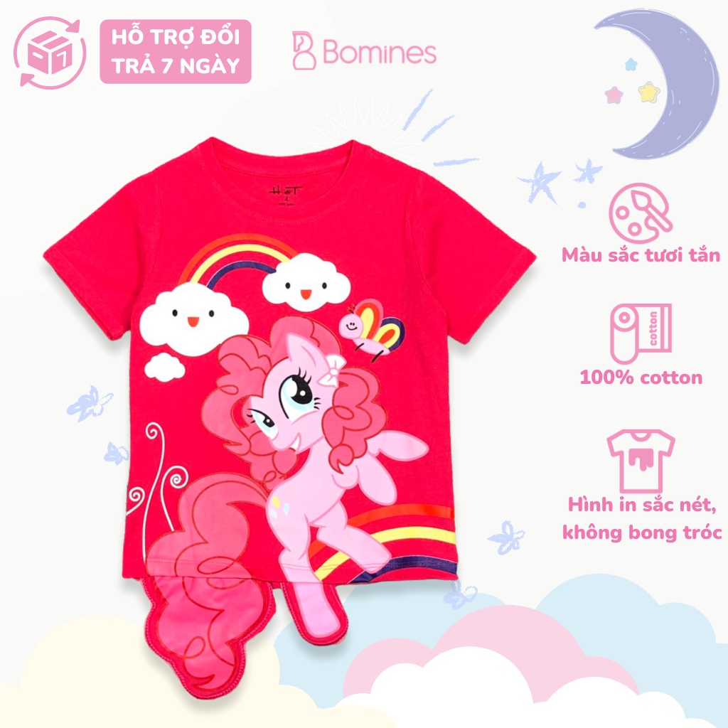 Áo thun bé gái BOMINES, hình Pony vịt Daisy chất thun cotton thoáng mát xinh xắn cho bé 3- 12 tuổi, 12- 30kg ATNBGPONY