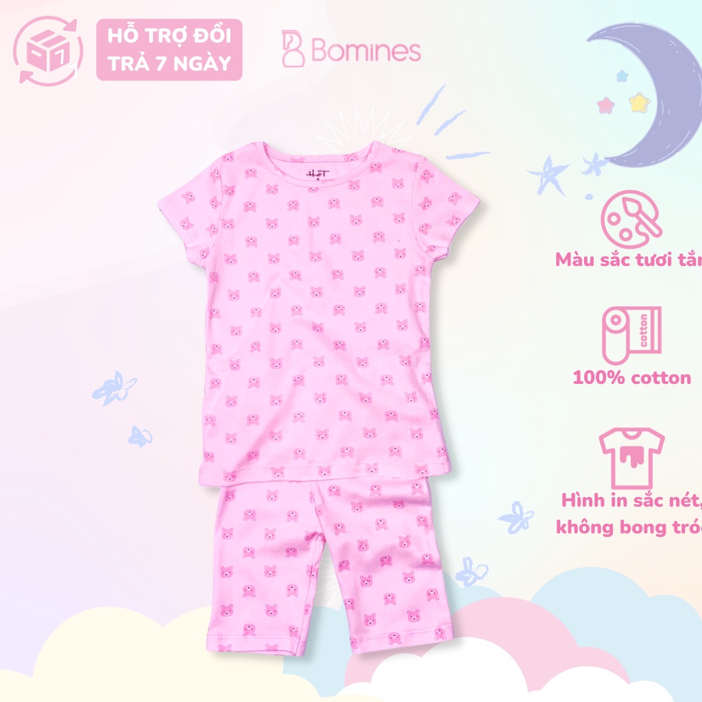 Đồ bộ mặc nhà bé gái BOMINES, nhiều họa tiết xinh xắn dễ thương 10- 30kg DBLBGBORIPNHIEUHINH