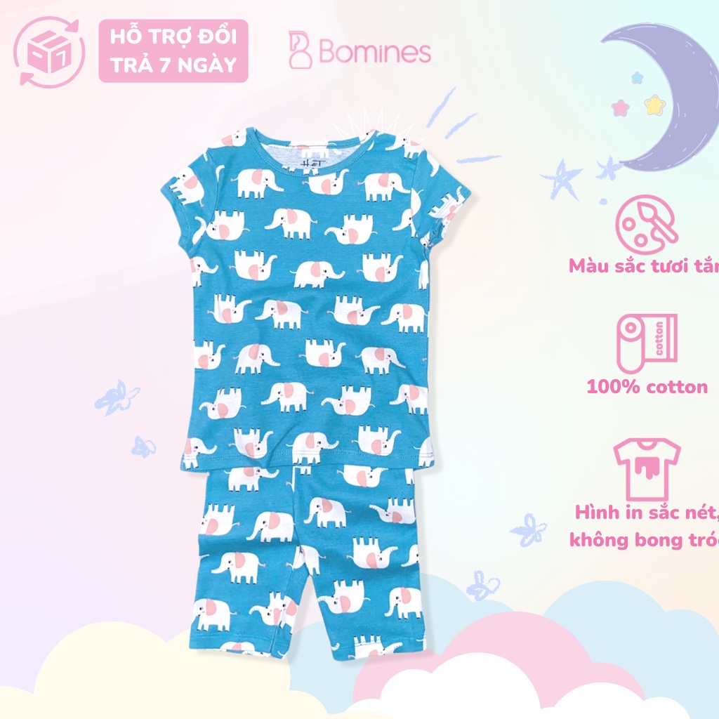 Đồ bộ mặc nhà bé gái BOMINES, nhiều họa tiết xinh xắn dễ thương 10- 30kg DBLBGBORIPNHIEUHINH
