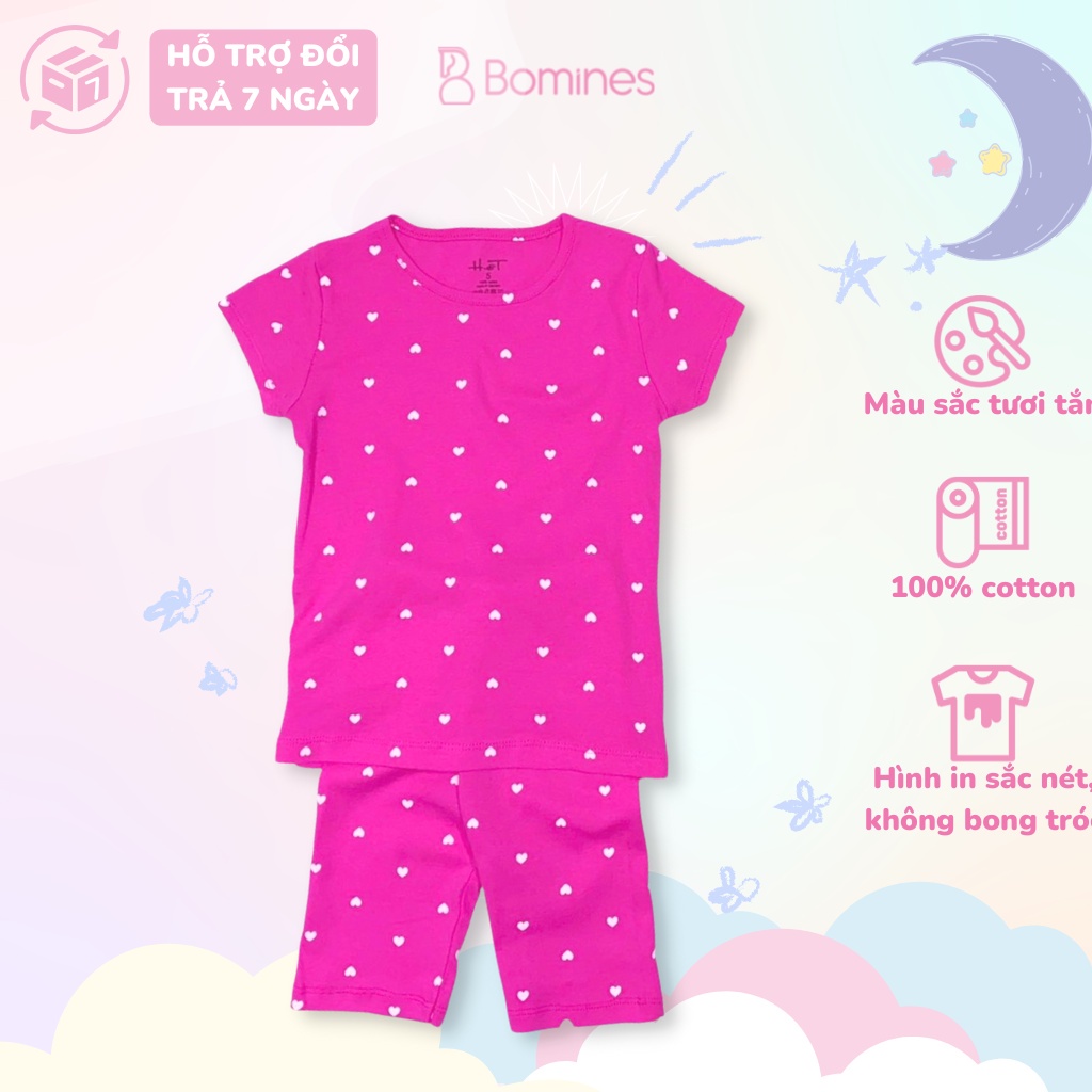 Đồ bộ mặc nhà bé gái BOMINES, nhiều họa tiết xinh xắn dễ thương 10- 30kg DBLBGBORIPNHIEUHINH