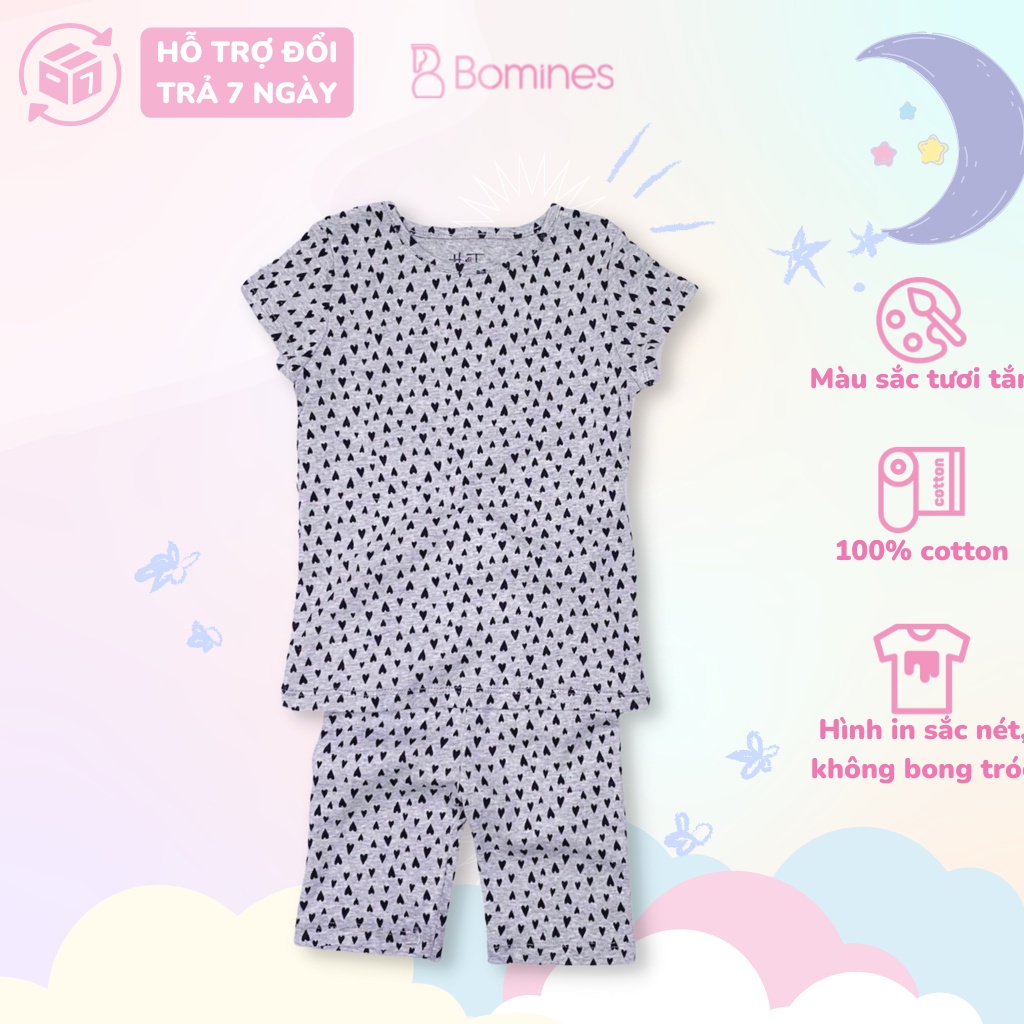 Đồ bộ mặc nhà bé gái BOMINES, nhiều họa tiết xinh xắn dễ thương 10- 30kg DBLBGBORIPNHIEUHINH