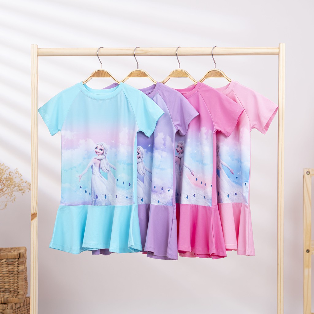Váy bé gái công chúa Elsa BOMINES, chất thun cotton thoáng, mềm, nhẹ cho bé 3- 10 tuổi, 12- 30kg DAMTAYNGANPHOIELSA3DMAY