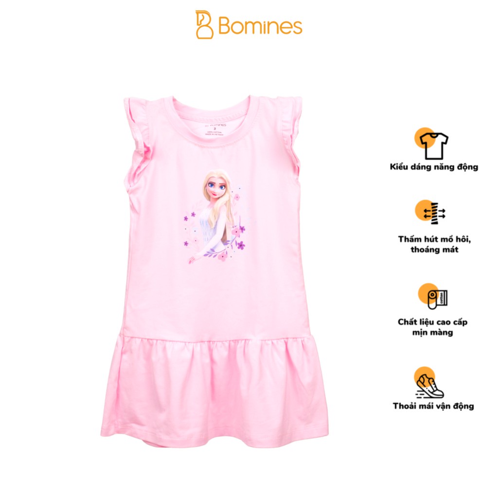 Váy bé gái công chúa BOMINES, tay cánh tiên, chất cotton thoáng mịn cho bé 3- 10 tuổi, 12- 30kg DAMCANHTIEN2LOPELSAHOA