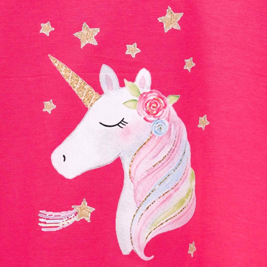 Váy bé gái công chúa Unicorn BOMINES, cotton thoáng mát đủ size cho bé 12- 36kg DAMPHOILUOILUONSONGUNICORN