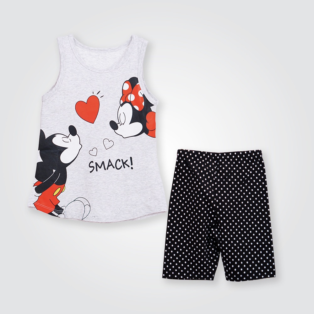 Đồ bộ bé gái BOMINES, in hình Mickey, mặc nhà mát mẻ dễ chịu cho bé 2- 9 tuổi, 12- 27kg DOBOBALOMICKEYMINNIE