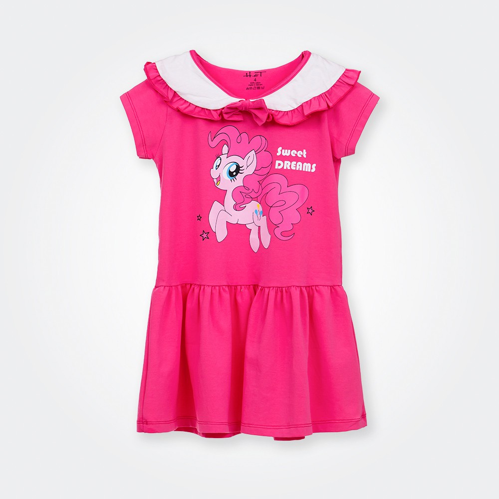 Váy bé gái BOMINES, cổ sen phối bèo mát mẻ DAMCOSENPHOIBEOPONY