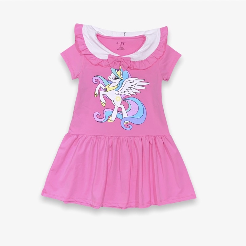 Váy bé gái BOMINES, cổ sen phối bèo mát mẻ DAMCOSENPHOIBEOPONY